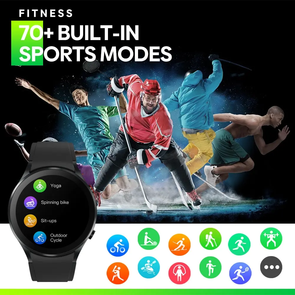 Zeblaze GTR 3 Smart Watch 70 Sports Modes Voice Calling Wrist Temperature Watch Faces Women Men