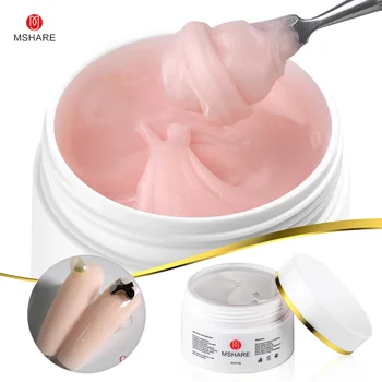 MSHARE 50g Shimmer Pink White Acrylic Gel Extension Acryl Hard Gel Nails Sculpting Gel Nail Construction Professional 1