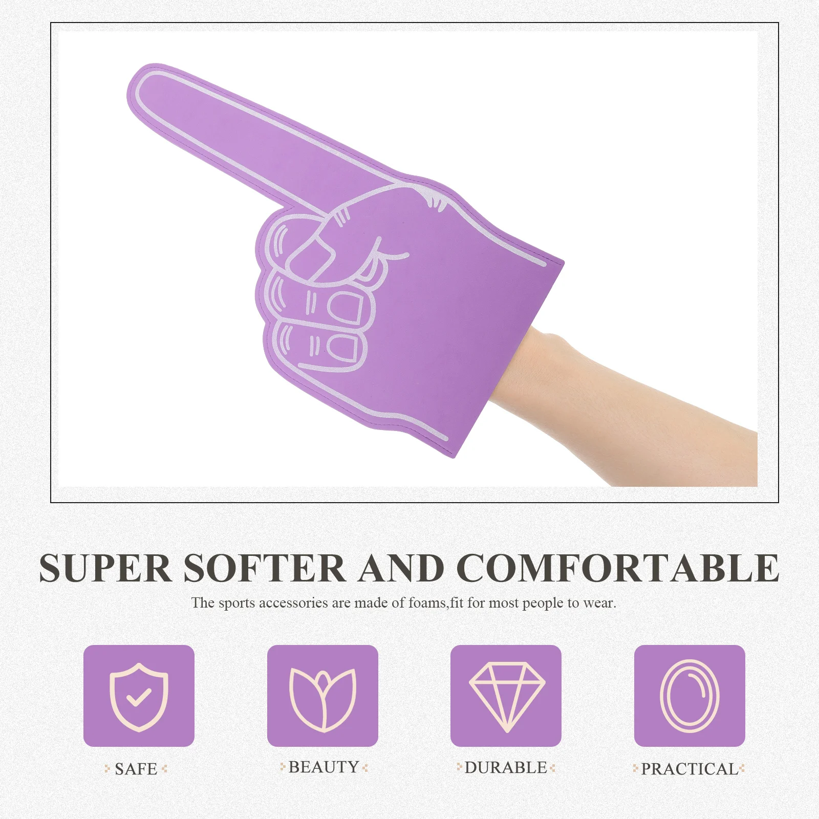 3 Pcs Purple Foam Fingers Cheerleading Hands Sports Fan Accessory Noise Maker Foams Hand For Team Sports Souvenirs Gifts Foam