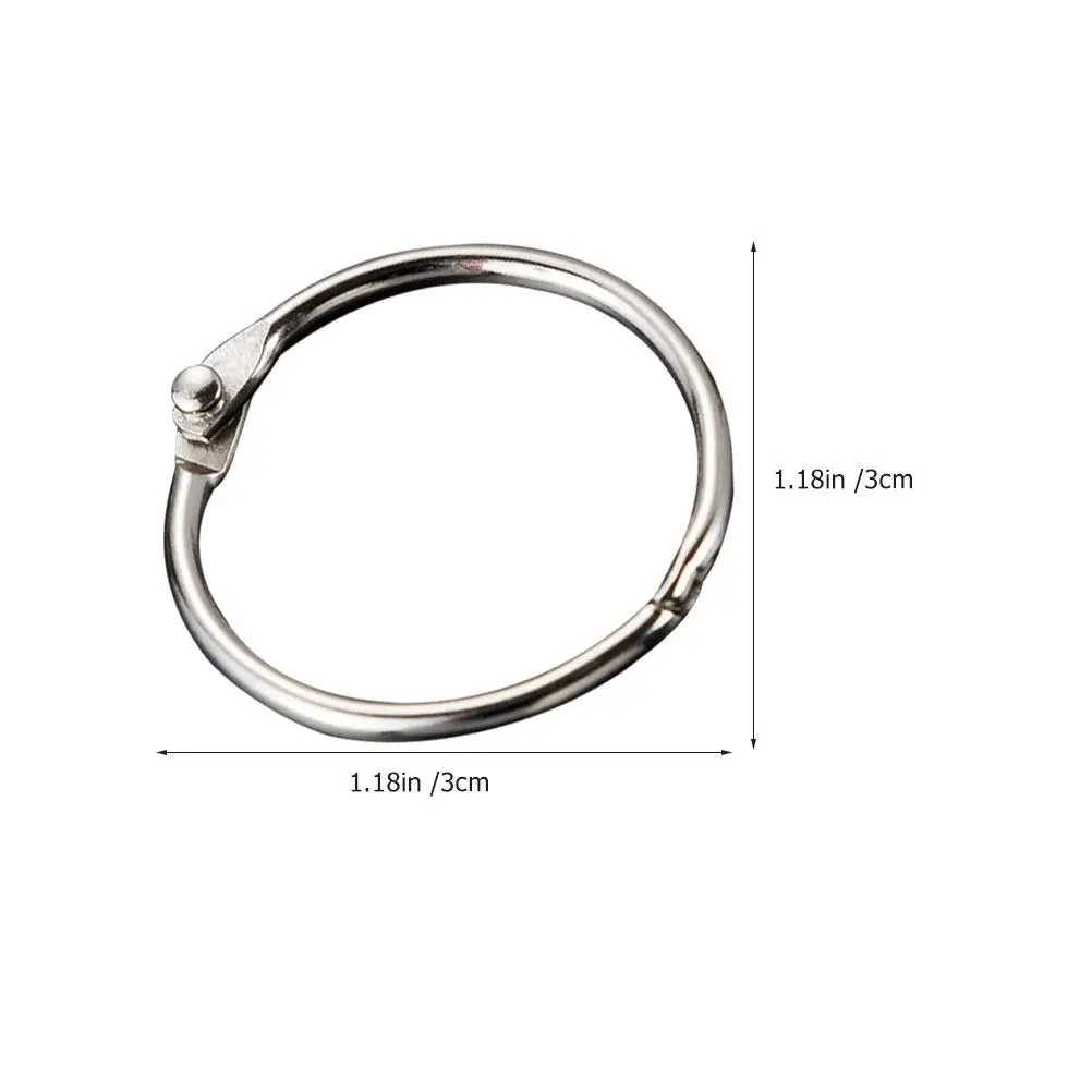 50Pcs 녹슬지 않는 금속 바인더 링 학교 사무실 홈 DIY 프로젝트를위한 강력한 홀드 북 바인더 링 키 링 키 체인 저널