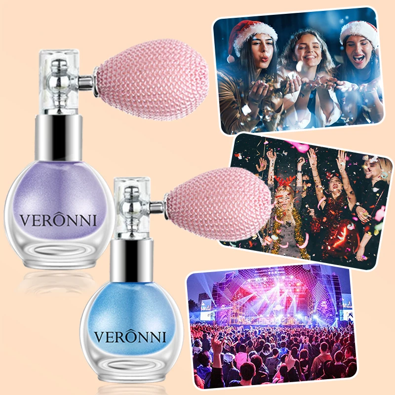 2-Color Diamond Highlighter Powder Spray Waterproof High Gloss Glitter Body Bronzer Highlight Powder Face Contour Illuminator 6