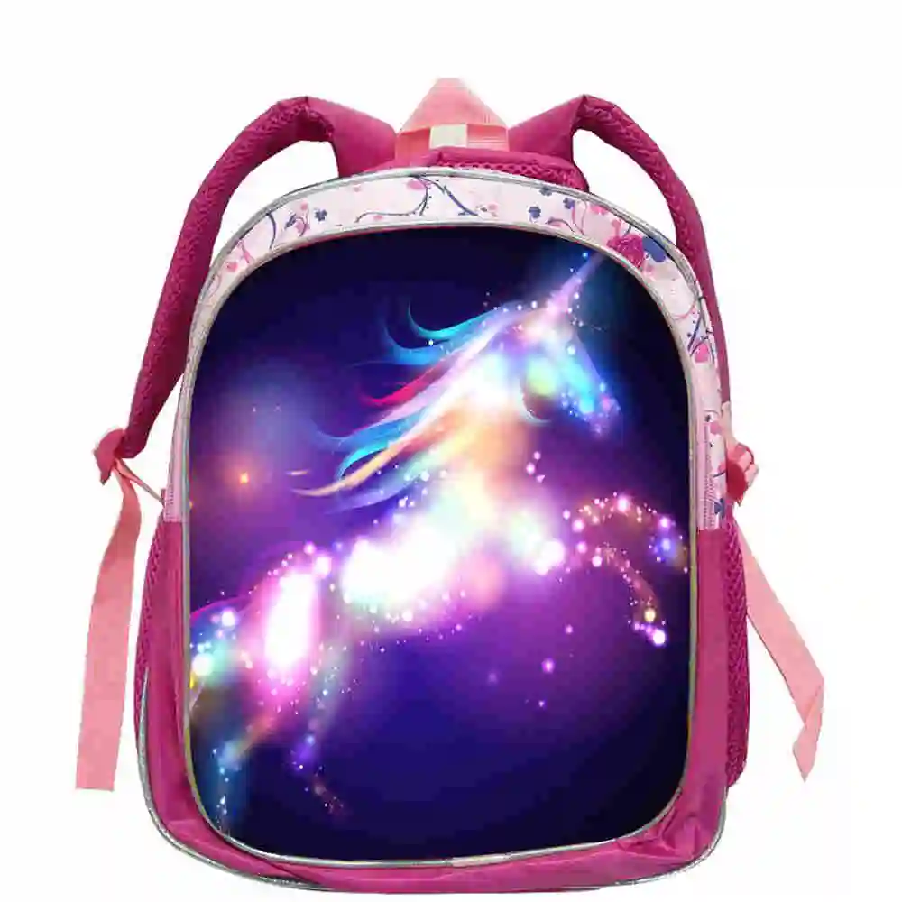 

12-Inch Unicorn Backpack Cat Wolf Horse Lion Anime Animal Casual School Pink Bags Toddler Girl Mochila Gift Bolsa