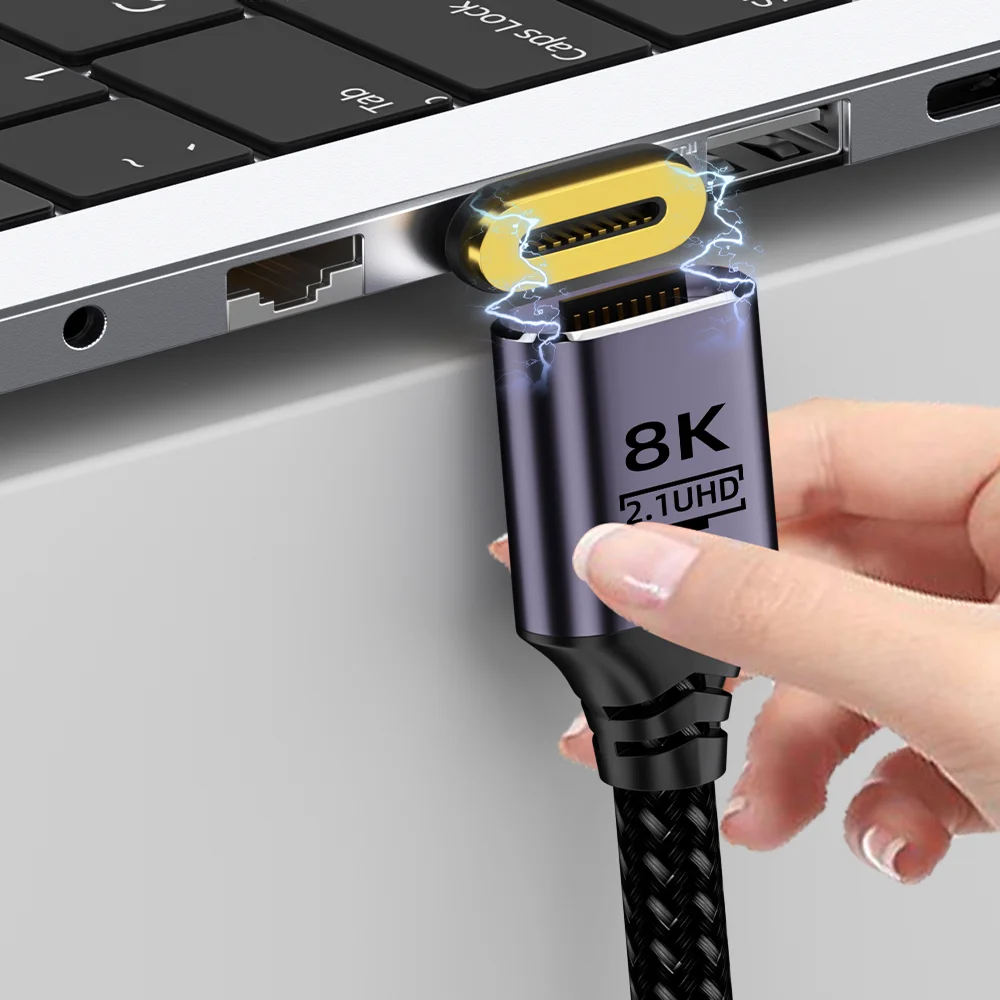 Кабель для дисплея 8K60Hz HD2.1 с 19-контактным магнитным разъемом 48 Гбит/с ARC 3D HDR нейлоновый шнур для ноутбука ПК Xbox PS4 монитора HDTV