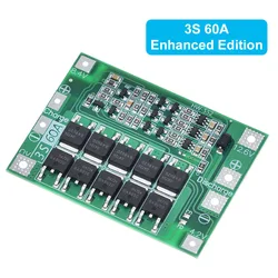 Enhanced Li - ion Lithium Battery Charger Protection Board with Balance Function - 1PCS (3S 60A Enhance)