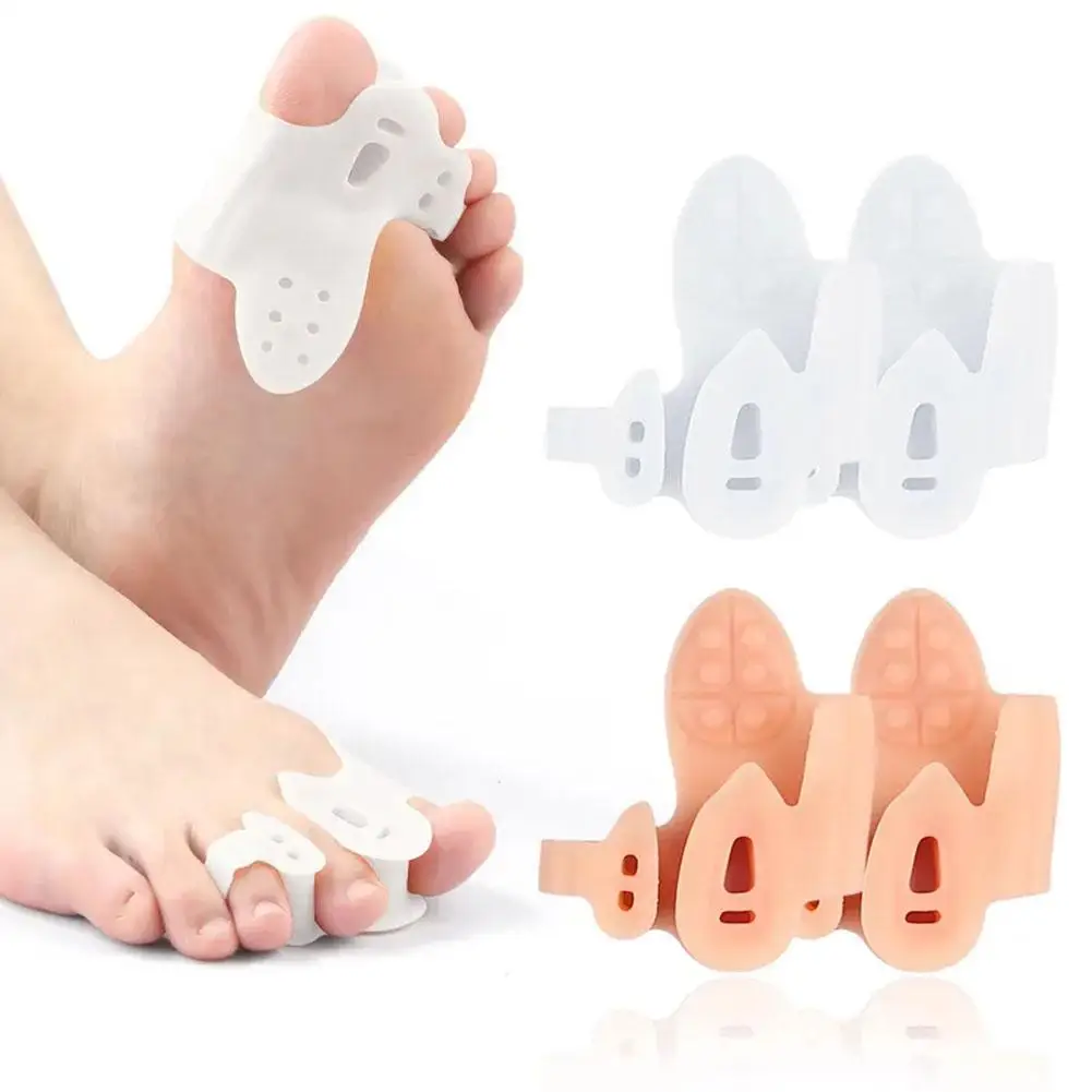 

1Pair Soft Toe Protector 3 Holes Silicone Bunion Corrector Thumb Valgus Forefoot Cushion Foot Care Tools Separator Spreader