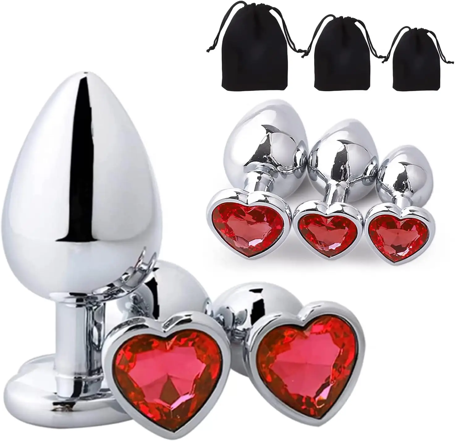 

Heart Butt Plug Set Metal Anal Plug - 3 Pcs Buttplug, But Plug, Sexual Stimulation Device Anal Sex Toy Butt Toys Anal Toys