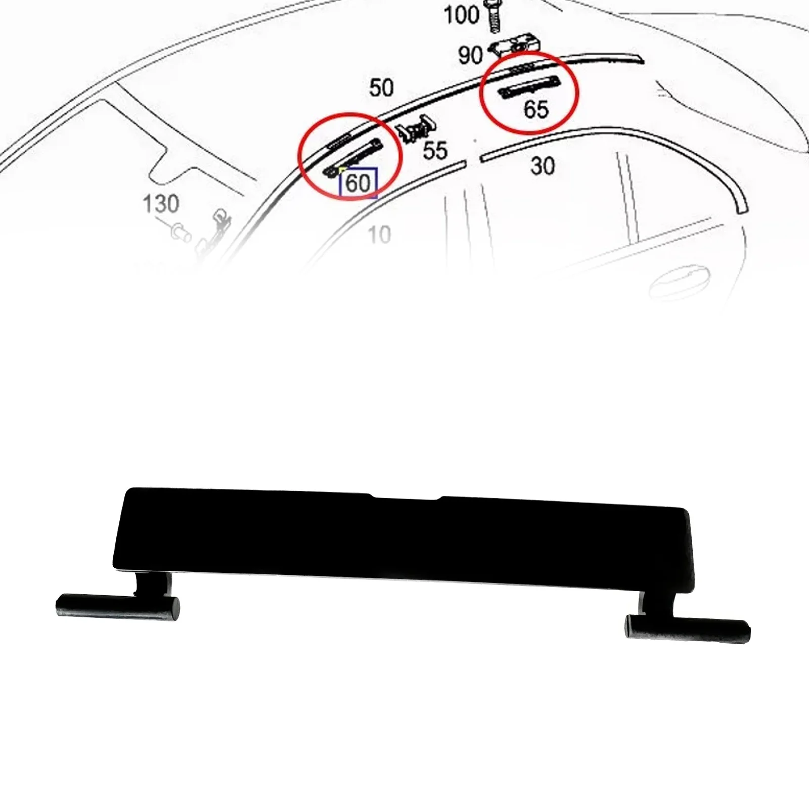Für Benz Auto Dacht räger Formteil Verbindungs abdeckung Ersatz 2012 für Mercedes für eine Klasse w176 2012-2016 95x14mm – Detail 1