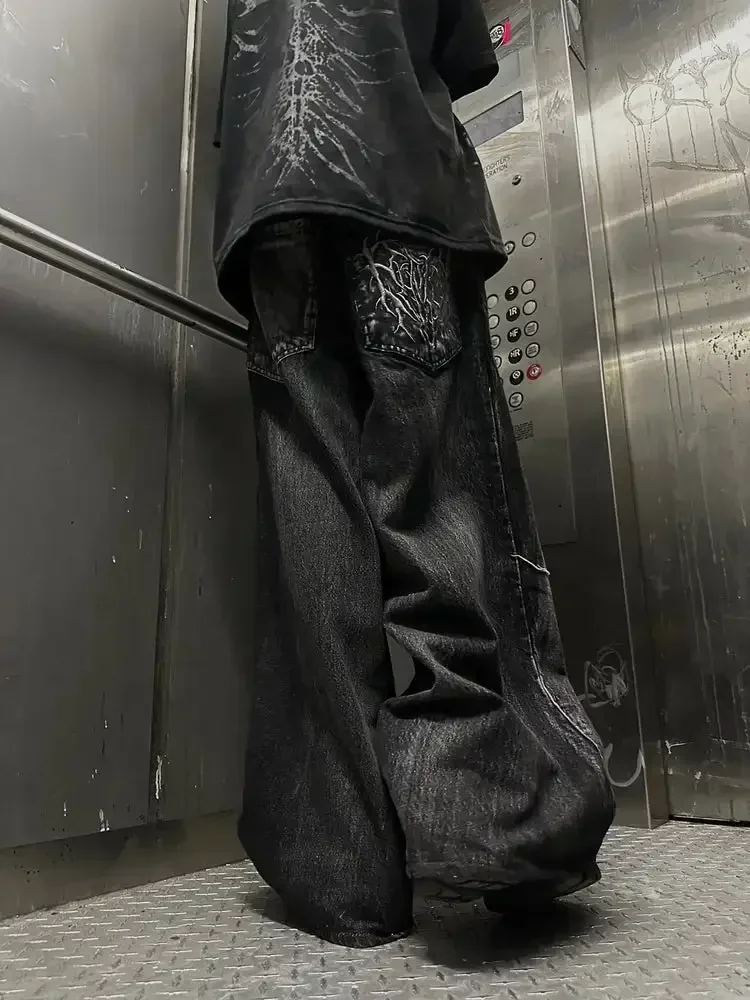 パンツ 00s archive design buggy black denim DHgate.com:Crosswashed Baggy Jeans: Y2K Harajuku Style, High