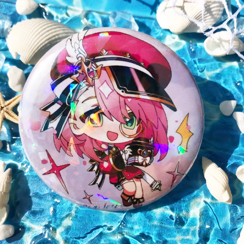 Anime Genshin Impact Navia Wriothesley II Dottore Cosplay Kostüm Zubehör Spiel Brosche Pin Cartoon Abzeichen Rucksack Prop – Detail 5