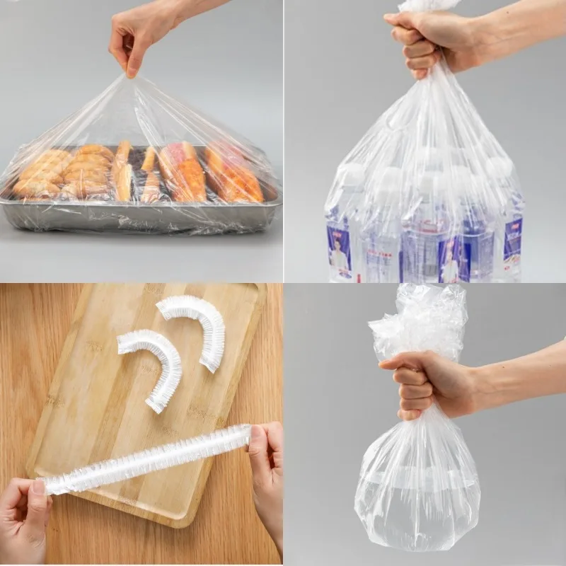 Food Cover 38/50/70/100/120cm Disposable Food Cover Saran Wrap Elastic Platic Bags Fresh-keeping Cover Kitchen Storage