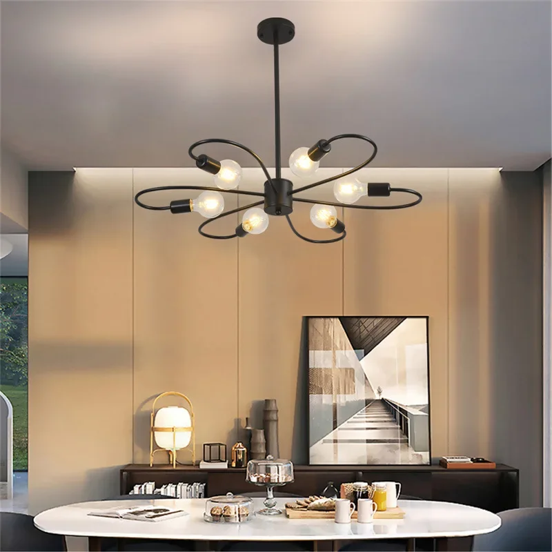 Simple Modern Living Room Chandelier Nordic Style Creative Personality Restaurant Study Room Bedroom Decoration Light Fixture
