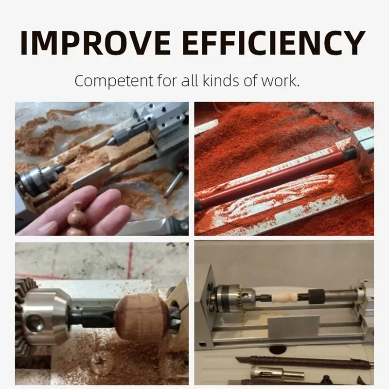 Mini Wood Lathe Machine DIY Woodworking Miniature Buddha Pearl Lathe Grinding Polishing Beads Wood Drill Rotary Tool 12-24VDC