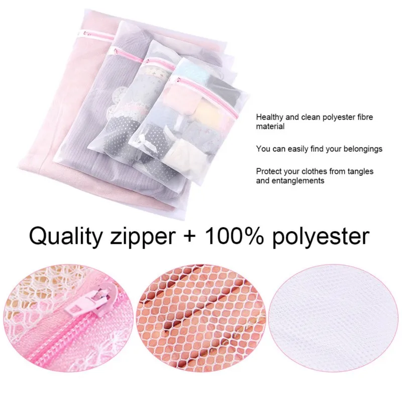 1/2/3Pcs Bra Underwear Products Zippered Mesh Laundry Bags Baskets Household Cleaning Tools Accessories Laundry Care 5