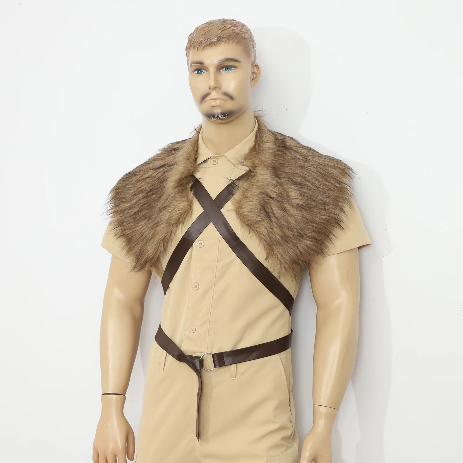 Cape Fourrure Médiévale Châle Viking Fourrure Artificielle - Cape Médiévale Cosplay Halloween Cape Cosplay Halloween