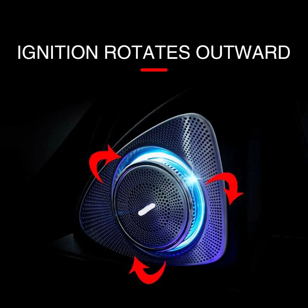 메르세데스 벤츠 W222 S 클래스용 자동차 3D 회전 조명 트위터 64/7색 트레블 스피커 LED 트레블 스피커 오디오 트럼펫 혼