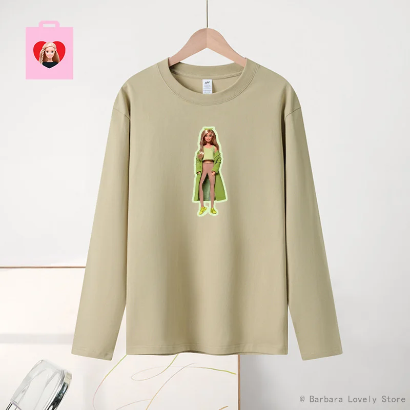 

Barbie T-Shirt Casual Autumn Y2K Cartoon Lip Undershirt Long Sleeved Shirt Girls Streetwear Comfortable Women Clothing Gifts