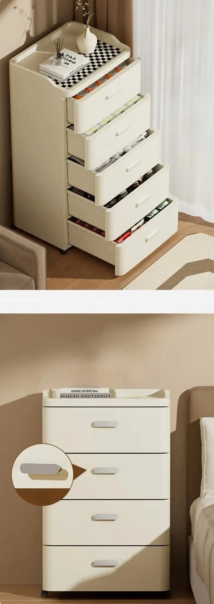 Description Picture 2 of itemDrawer Type Storage Box Multifunctional Bedroom Organizer Boxes Accessory Organizing Cases Large Storage Containers with Wheels