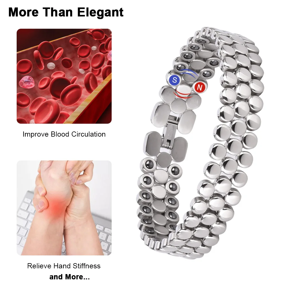 100% Pure Titanium Bracelet with Hematite for Women Gift 5