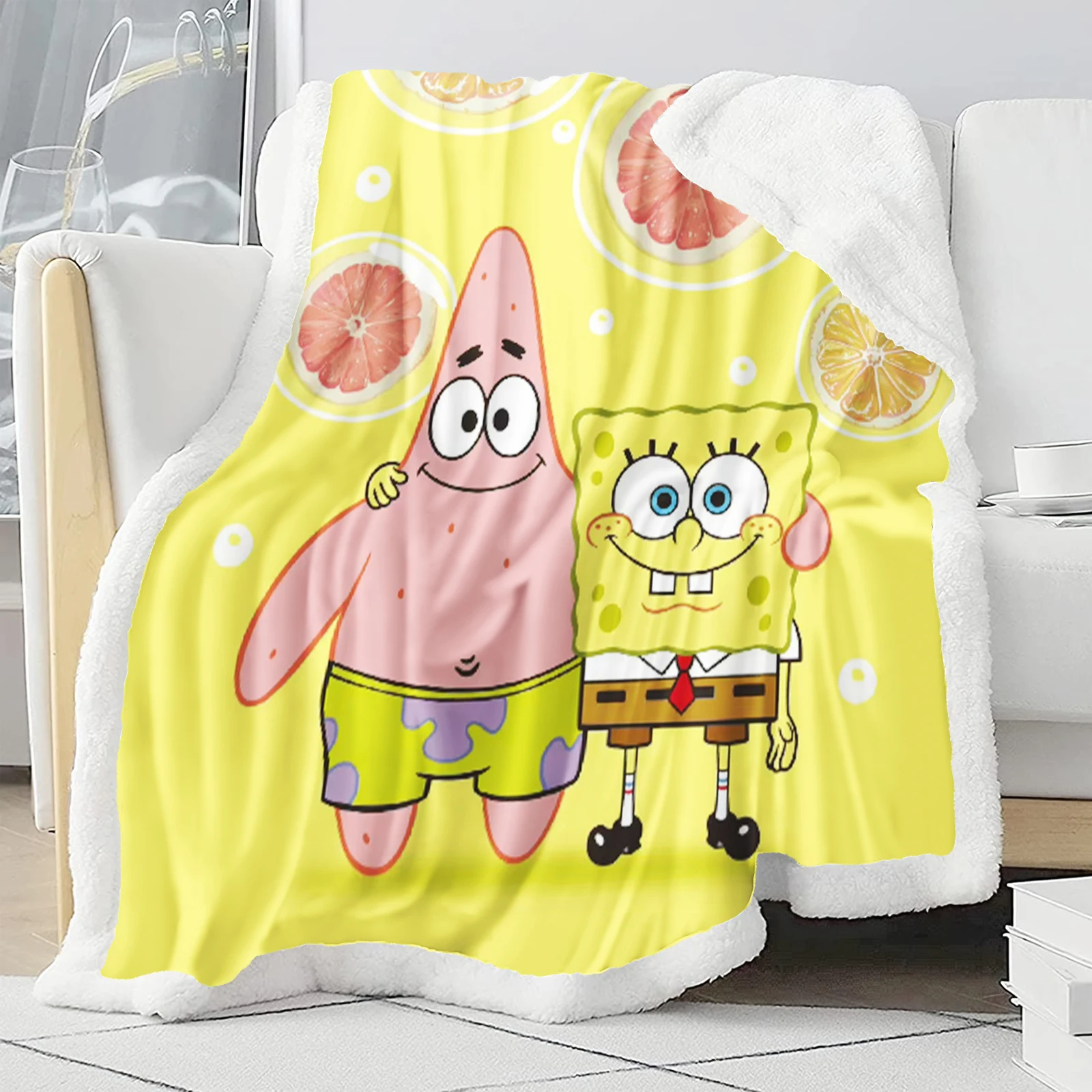 SpongeBob Patrick Anime Blanket Microfiber Fabric Plush Blankets