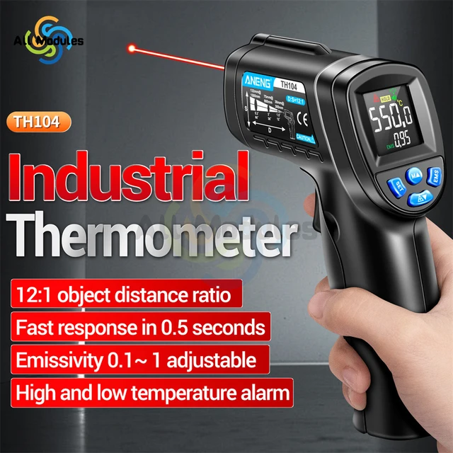 Infrared Thermometer Handheld Heat Thermometer for Cooking Pizza Oven Grill  & Engine Laser Surface Temp Reader - AliExpress