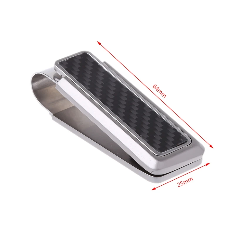 Men's Business Wallet Stainless Steel Carbon Fiber Money Clip Credit Card Holder