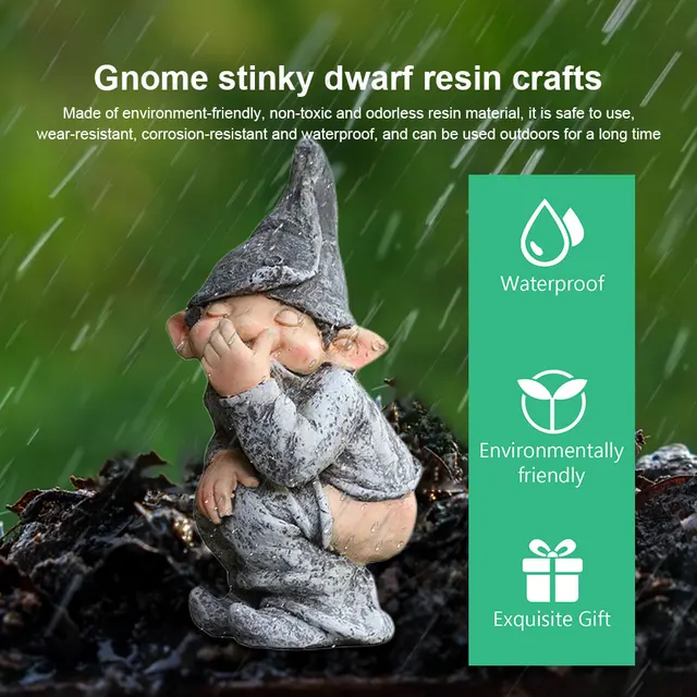 Aranyos Kerti Szobrászat Dísz Gyanta Törpe Szobor Képregény Kreatív Karakterek 3D Figurák Az Erkély Udvari Dekorációhoz - Image 3