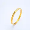 Wholesale Jewelry-- Embroidery Bangles and Bracelets 58mm For Women Wedding Jewelry Pure Gold Color 3