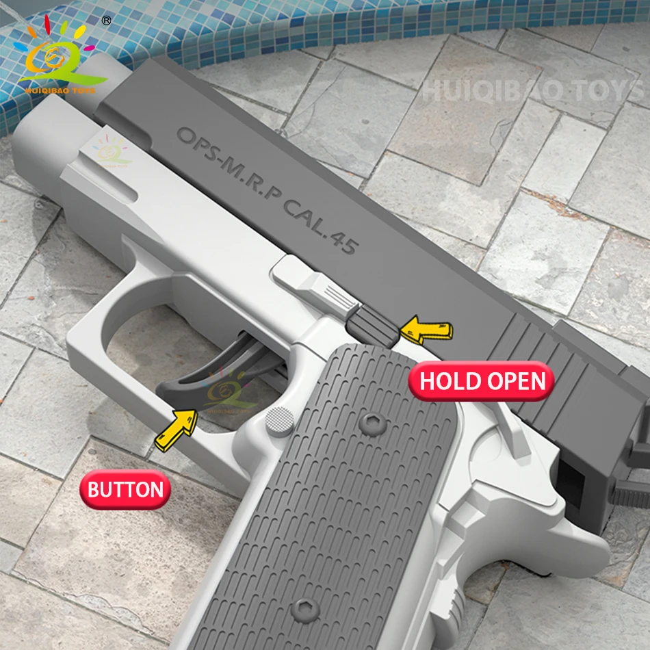 HUIQIBAO Children Manual M1911 Water Gun Portable Summer Beach Outdoor Shooting Pistol Fight Fantasy Toys for Boys Game Adults