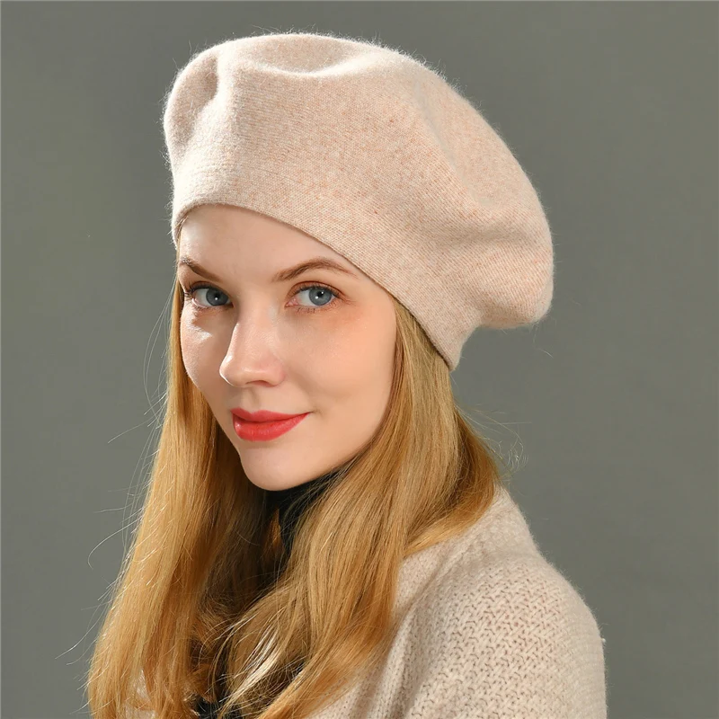 Women Wool Berets French Artist Style Warm Winter Beanie Hat Plain Solid Color Elegant Lady All Matched Autumn Painter Caps 2