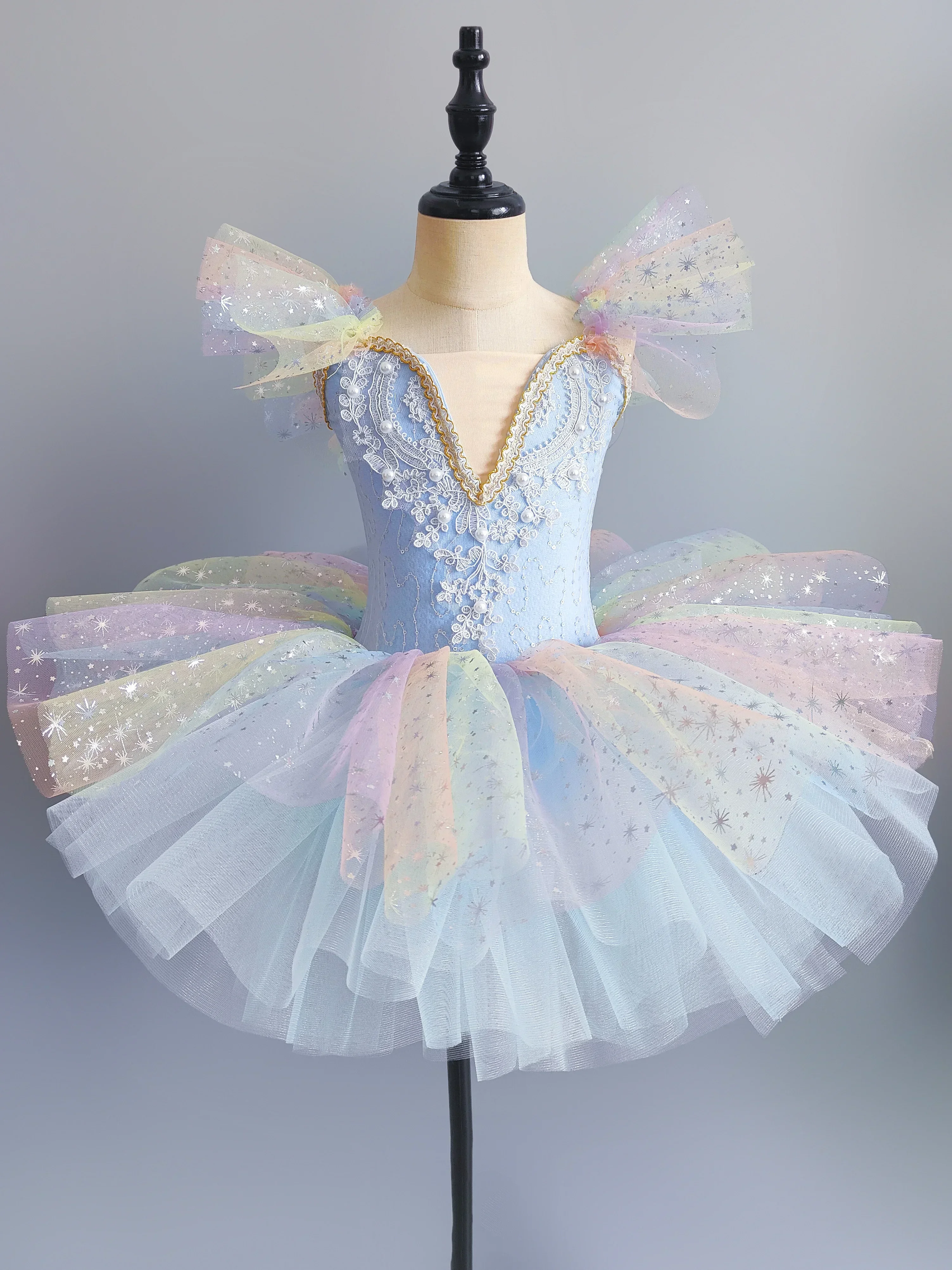 

Kids Ballet Dress Seven Colors Girls Children Sequined Princess Dress Ballet Tutu Dance Clothes Performance Tutu Skirts