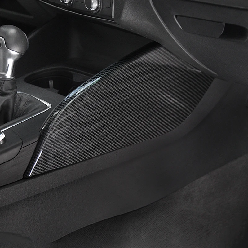 For Audi A3 2014-2020 Carbon Fibre Interior Decorative Mouldings Gear Lever Collar Console Dashboard Armrest Cover Pad Shell
