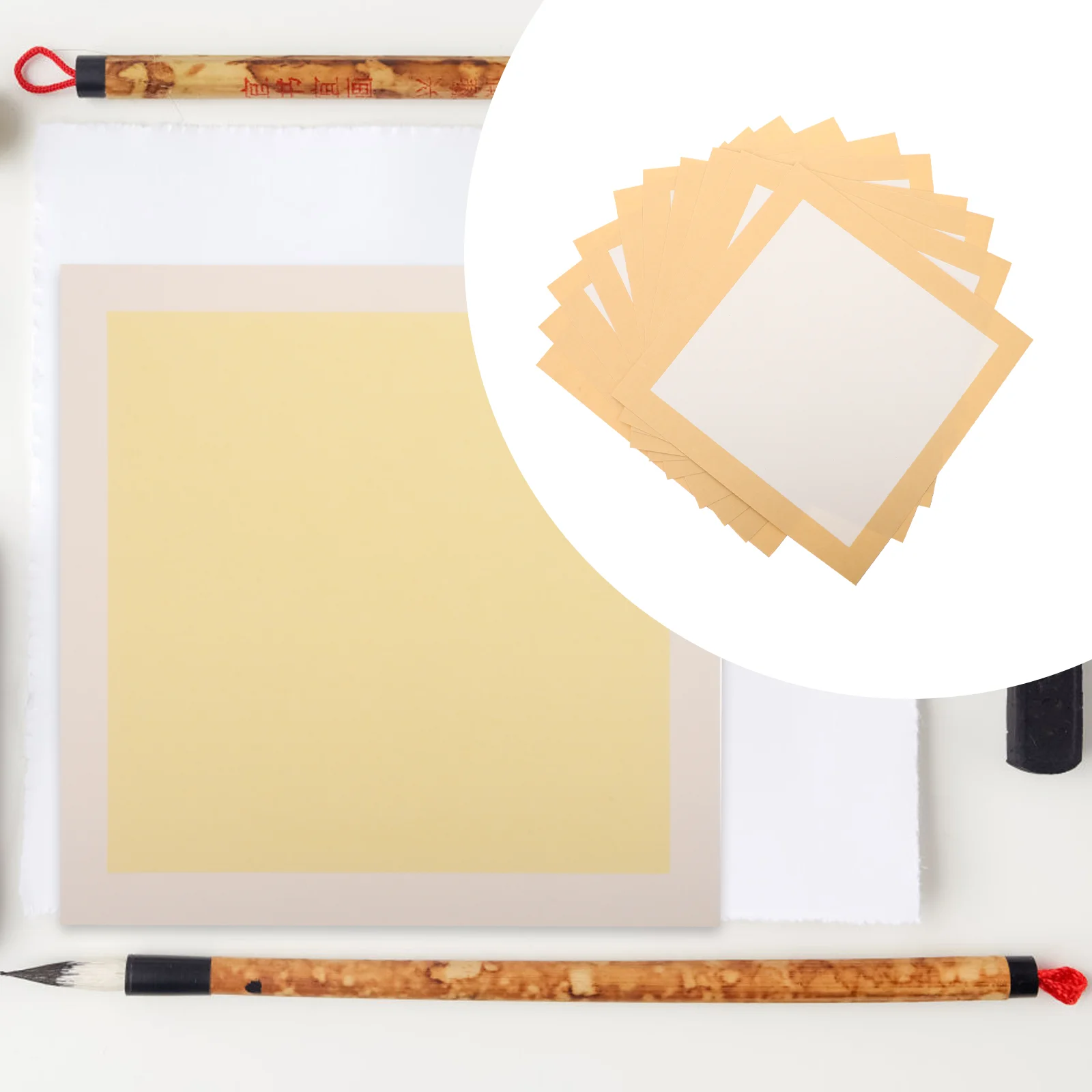 

10 Sheets Round Mirror Jam Rice Paper Chinese Papers Xuan for Sumie Painting