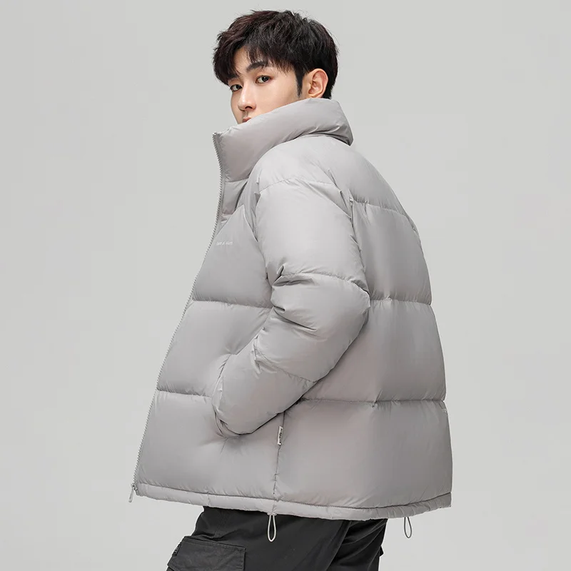 겨울 스탠드 칼라 하이킹 다운 재킷, 올매치 방풍 캐주얼 남성 의류, 야외 따뜻한 트레킹 다운 코트, 스타일리시 트렌드