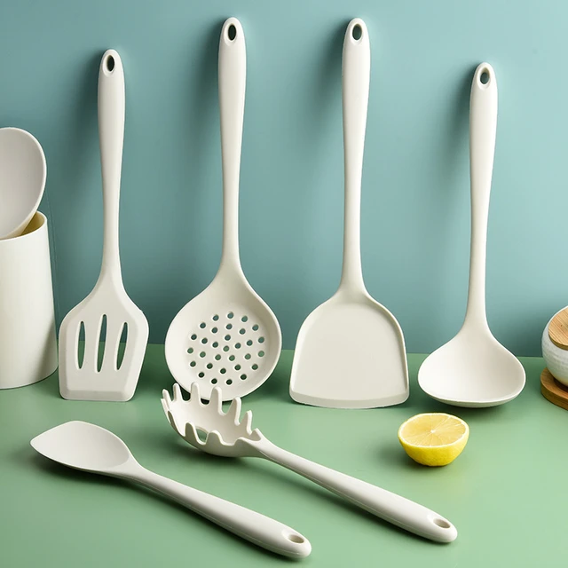 Green Kitchen Silicone Utensils - Heat Resistant Silicone Cooking Utensil  Set Soup - Aliexpress