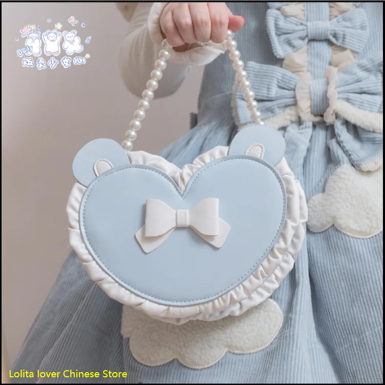 

Original design loving heart bag Lolita bag girl's cute shoulder bag handbag Niche design, ladies only bag