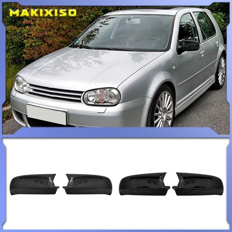 

Rearview Mirror Covers For Vw Golf Mk4 Passat B5 1998-2005 Jetta 2001 2002 2003 2004 ABS Carbon Fiber Gloss Black