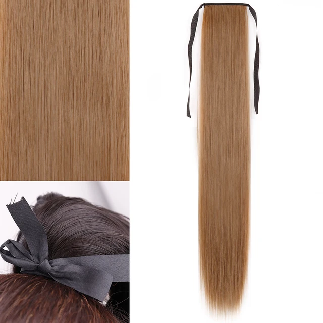 MERISIHAIR Synthetic Long Straight Wrap Around Clip In Ponytail Hair Extension Heat Reistan Pony Tail Fake Hair 13-27