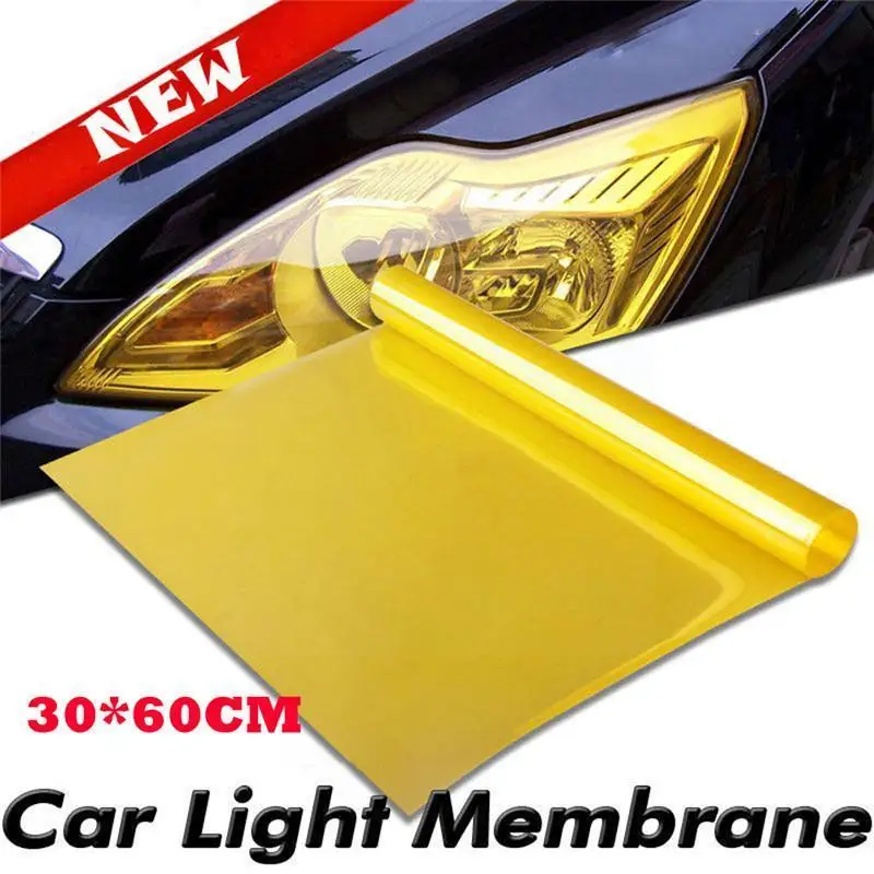 Giallo Car Light faro fanale posteriore tinta pellicola vinilica adesivo posteriore lampada adesiva che cambia colore foglio di pellicola nebbia fumo opaco K2L2