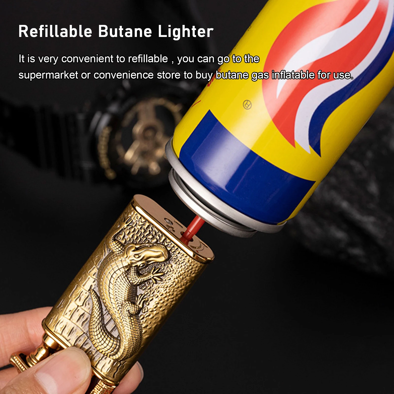 Dragon Design Magic Dual Flame Torch Lighter with Adjusting Flame Tool Windproof Jet Lighter (Without Butane) bbq lighter,butane gas lighter