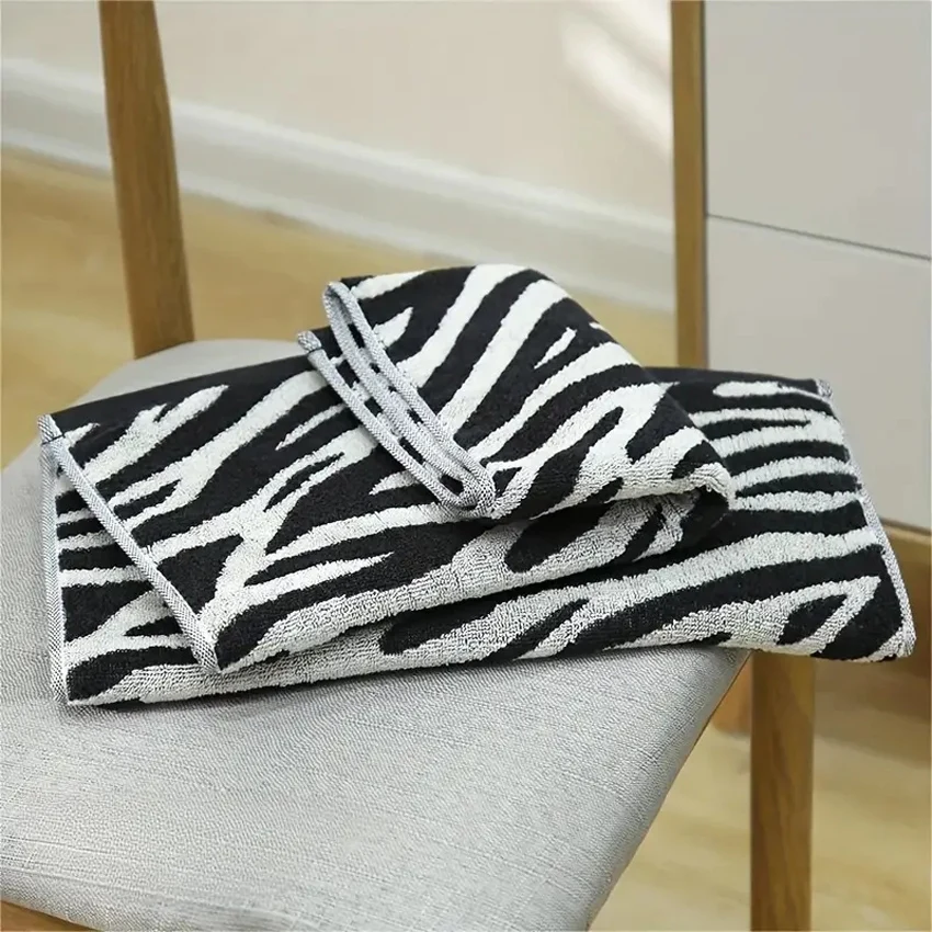 Striped Tiger Pattern Hand Towel Cotton Soft Skin-friendly Face Towel Quick-drying Absorbent Towel For Home Bathroom 29*13in 4