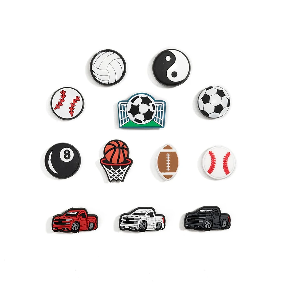 Wholesale 100 PCS Soft PVC Rubber Shoe Charms for Teen Boys Girls Letters and Numbers Sports Money Zodiac Croc Pins