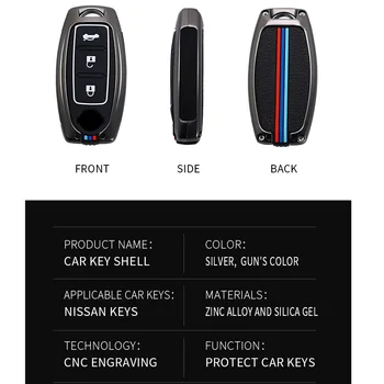 Cover Telecomando/chiave per Nissan Qashqai J10 J11 Tiida XTrail T31 T32 Juke Altima per Infiniti accessori Auto - Aolly Car Key Case Cover Shell Fob per Nissan Qashqai J10 J11 Tiida XTrail T31