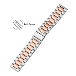 Starlight Stainless Steel Watch Band Strap for 20mm (Silver Rose Gold)