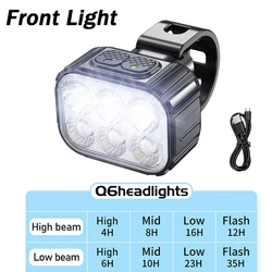 USB Rechargeable Waterproof LED Bike Light Set with Headlight and Taillight (Front Light)