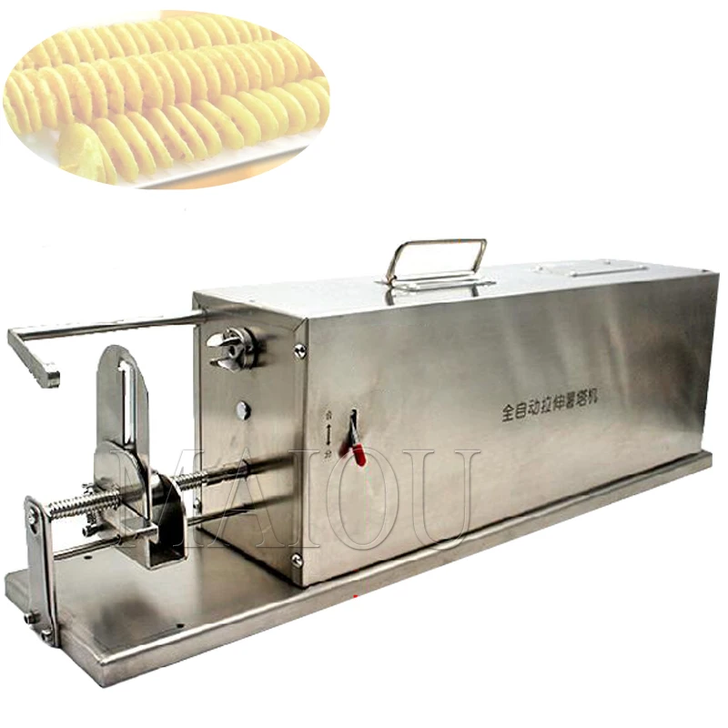 Electric Spiral Potao Slicer Auto Stretch Potato Chips Efficient Potato Tower Machine