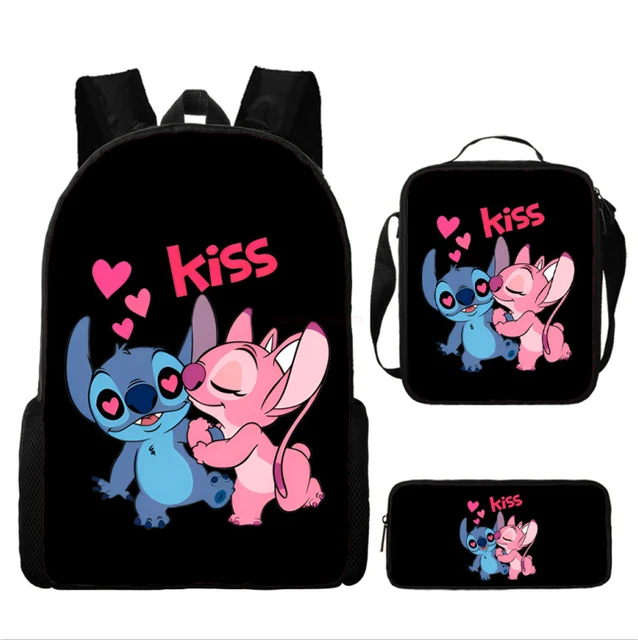 3PCS Anime Fashion Stitch Backpack Shoulder Bag Stitch Pencil Case