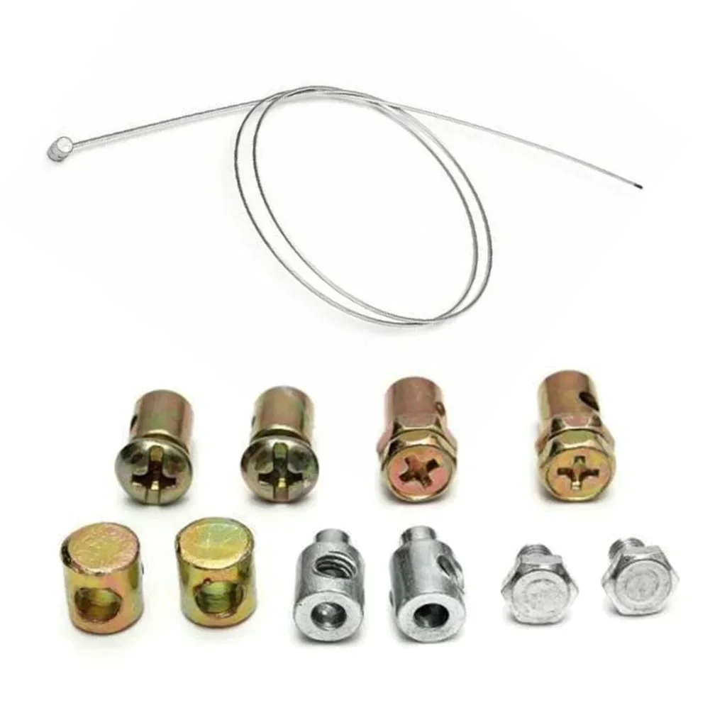 Universal Throttle Clutch Cable Repair Kit 11pcs/set Solderless Nipple with Sleeve Nut Set with Cable Lawnmower Rotovator Parts