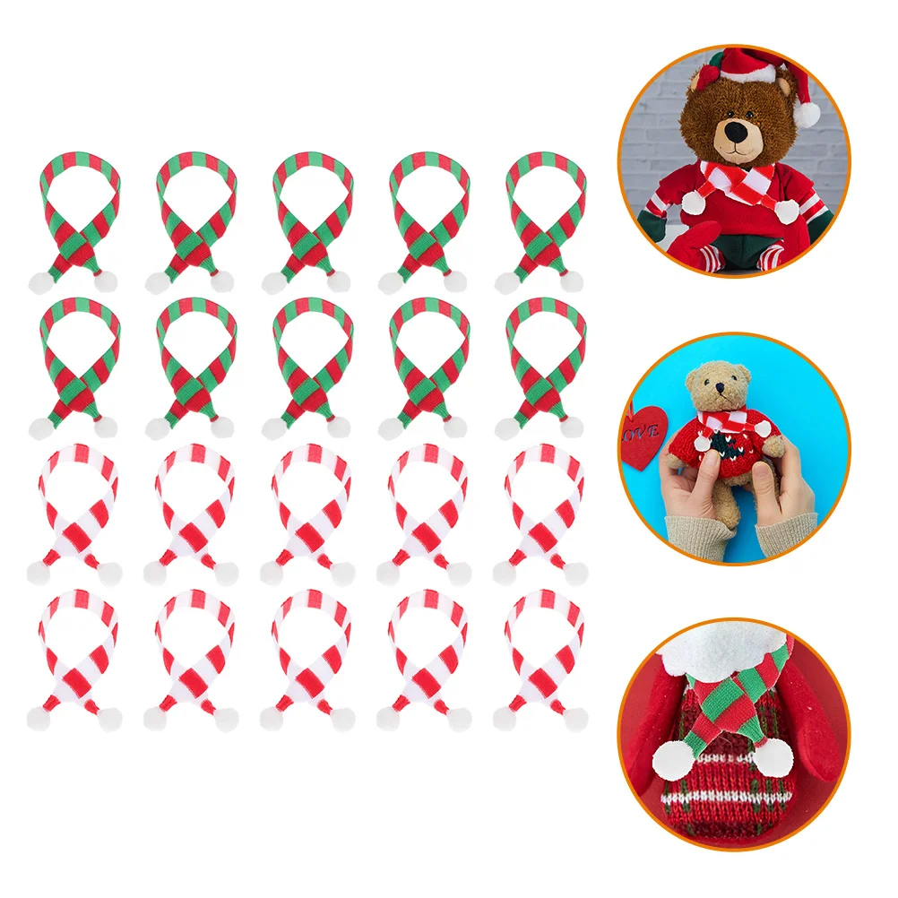 

Christmas Doll Scarves Decorative Stuffed Doll Mini Scarves Figurine Scarves Snowman Bear Doll Decoration Sweet Figures