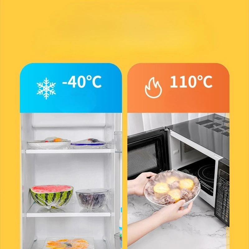 100PCS Color Elastic Disposable Fresh-keeping Cover, Leftover Food Fresh-keeping Bowl Cover, Household Fresh-keeping Film Cover