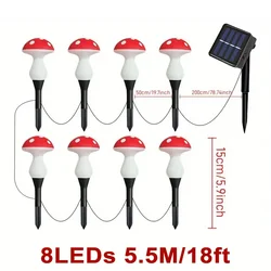 Enchanting Solar - Powered LED Mushroom Fairy Lights - Waterproof Outdoor Garden & Patio Decor (1pcs(8LEDs))